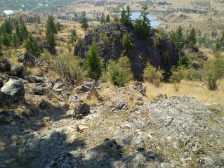 Looking back down from the ridge, Oliver Mtn 2011-09. 
